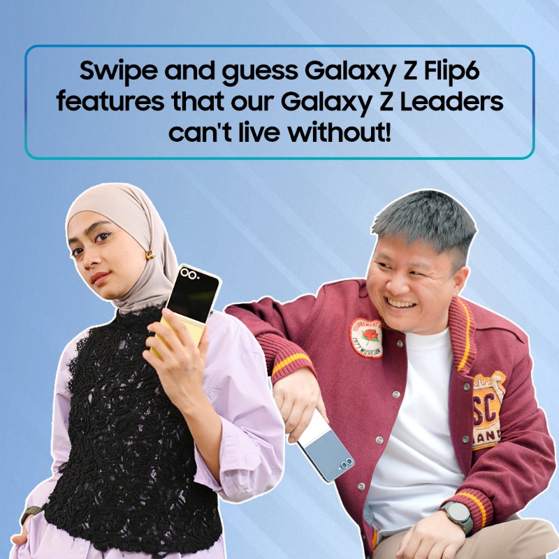 samsungID's tweet photo. Can you guess Ayudia C. and Jejouw's favorite feature on the #GalaxyZFlip6? REPLY below 👇🏻

They are making the impossible, possible as #GalaxyZLeaders! Try yours now and get a chance to win Galaxy Z Flip6 by joining #GalaxyZFans here https://t.co/5k87MmhGid