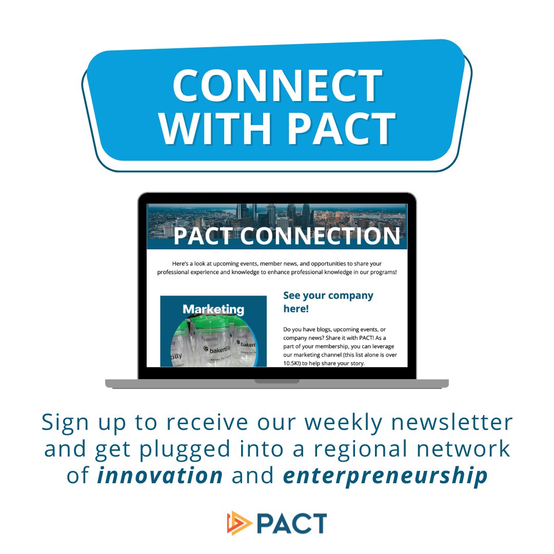 PhilaPACT's tweet photo. Stay ahead of the trend with PACT's newsletter! Get Philly's latest in tech, healthcare, life sciences, & investment. Sign up now at https://t.co/RJchsARlY2
#tech #startups #entrepreneur #innovation #phillytech #phillystartups #phillystartup #healthcare #digitalhealth #investor https://t.co/BGX3O6I4KW
