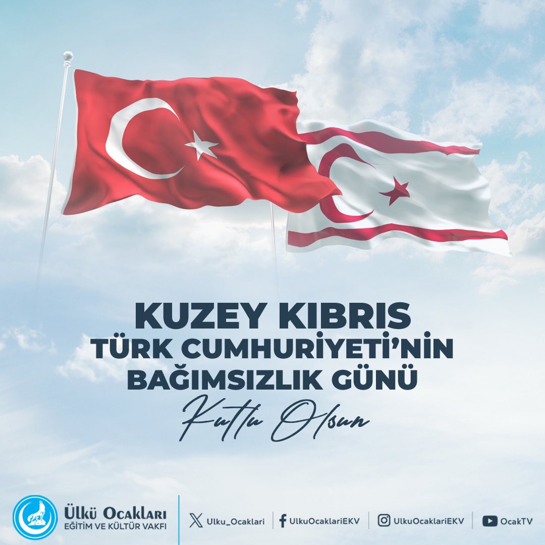 Calocak20's tweet photo. Kuzey Kıbrıs Türk Cumhuriyeti'nin Kuruluşunun 41. Yılı kutlu olsun!

KKTC’nin bağımsızlığı yolunda şehit düşen Kıbrıs mücahitlerini ve kahraman Türk askerlerini rahmet ve duayla anıyoruz. https://t.co/rElbvmbyIP