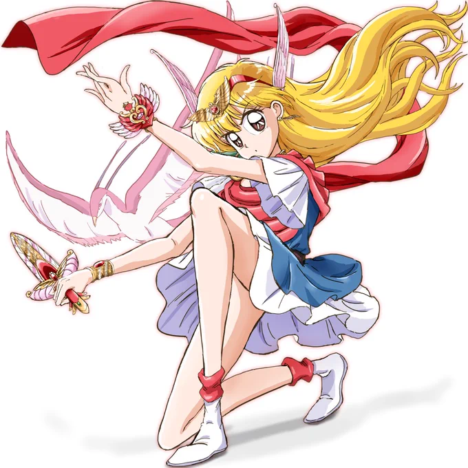 プリンセスのチャチャさん。アクション中イメージ。(白背景) 
