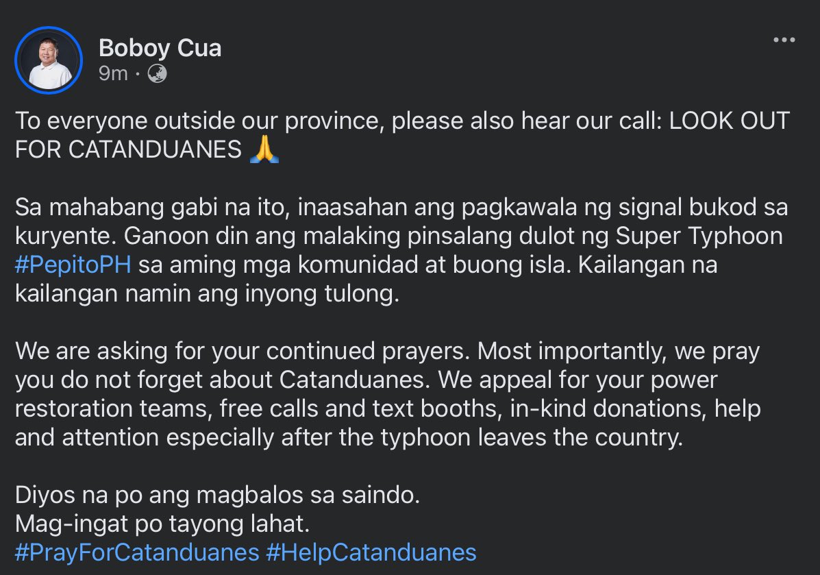 jkhnluv_'s tweet photo. LOOK OUT FOR CATANDUANES! DO NOT FORGET ABOUT CATANDUANES! #PepitoPH #PrayforCatanduanes #HelpCatanduanes https://t.co/rr85UrInPd