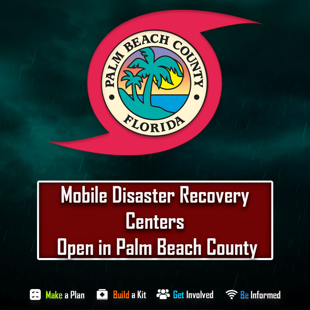 📢 Mobile Disaster Recovery Centers Open!

Mobile Disaster Recovery Centers are available at Jupiter Farms Park, Loxahatchee Groves Park and The Nest throughout November.

📍 Location

• The Nest: Nov.16 (9 a.m. - 5:30 p.m.)