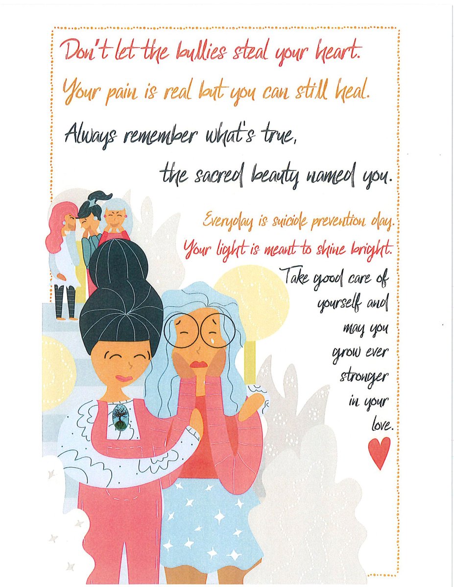 MPAMind_com's tweet image. I am happy to support the amazing work of the @holdoncampaign_  for #SuicidePrevention. The artist of 'Don't Let The Bullies Steal Your Heart' is Amanda Meador &amp;amp; words are from Dr. Diane Kaufman, poet, artist, child psychiatrist, humanism-in-medicine awardee &amp;amp; campaign founder.