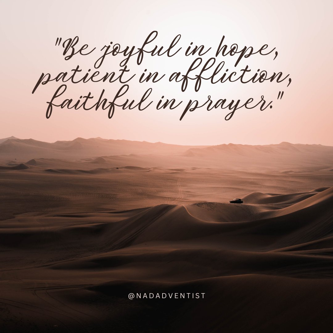 NADadventist's tweet image. &quot;Be joyful in hope, patient in affliction, faithful in prayer.&quot;
— Romans 12:12, NIV

VIEWPOINTS is from NAD NewsPoints, a weekly digital newsletter. Subscribe: bit.ly/newspoints
#nadadventist #viewpoints