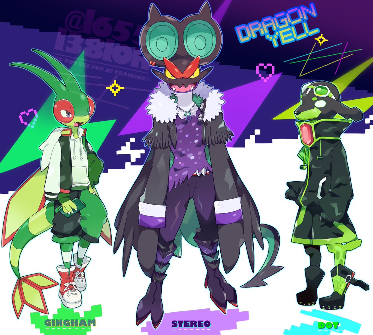 OCHAMe KiKi☺︎︎ 👓📢♻️ギンガム・ステレオ・ドット❤️💜💚