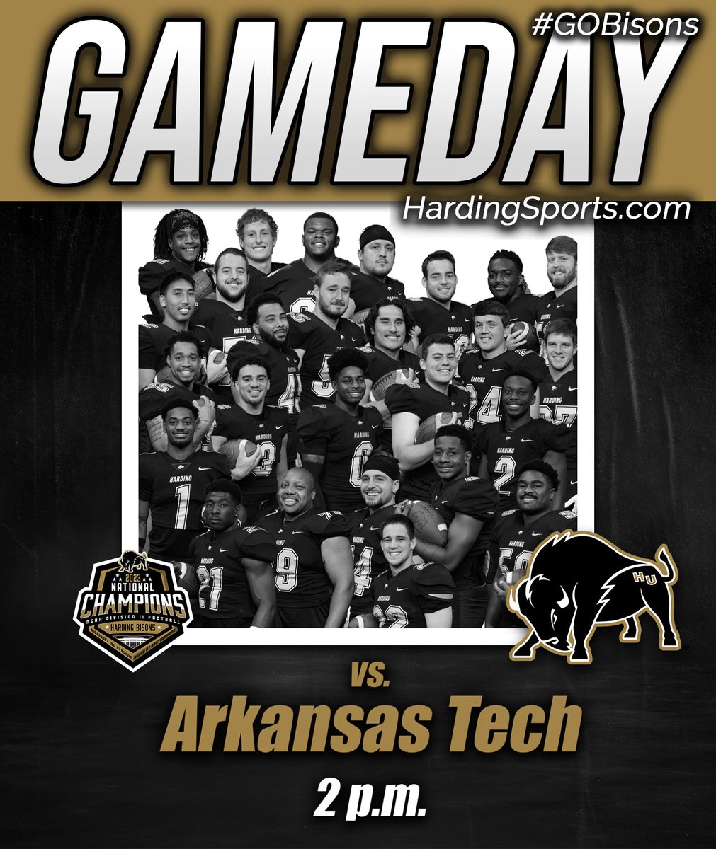 .<a href="/Harding_FB/">Harding Football</a> GAMEDAY! Come out to First Security Stadium at 2 p.m., to watch the Bisons take on Arkansas Tech on Senior Day #GOBisons

Stats: statb.us/b/530061
Video: thelink.harding.edu/hu16/
Radio: KVHU 95.3
Radio Stream: streamer.tcworks.net:8000/kvhu
Radio App: TuneIn app