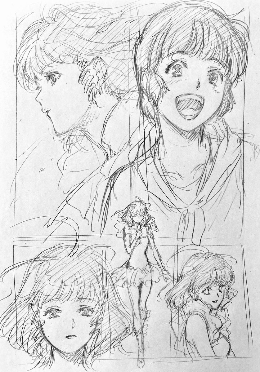 ラフ描き、クリィミーマミ

自分の絵柄に近い感じで描くとこんな感じか…。
身長伸びて手足長くなる…😅 