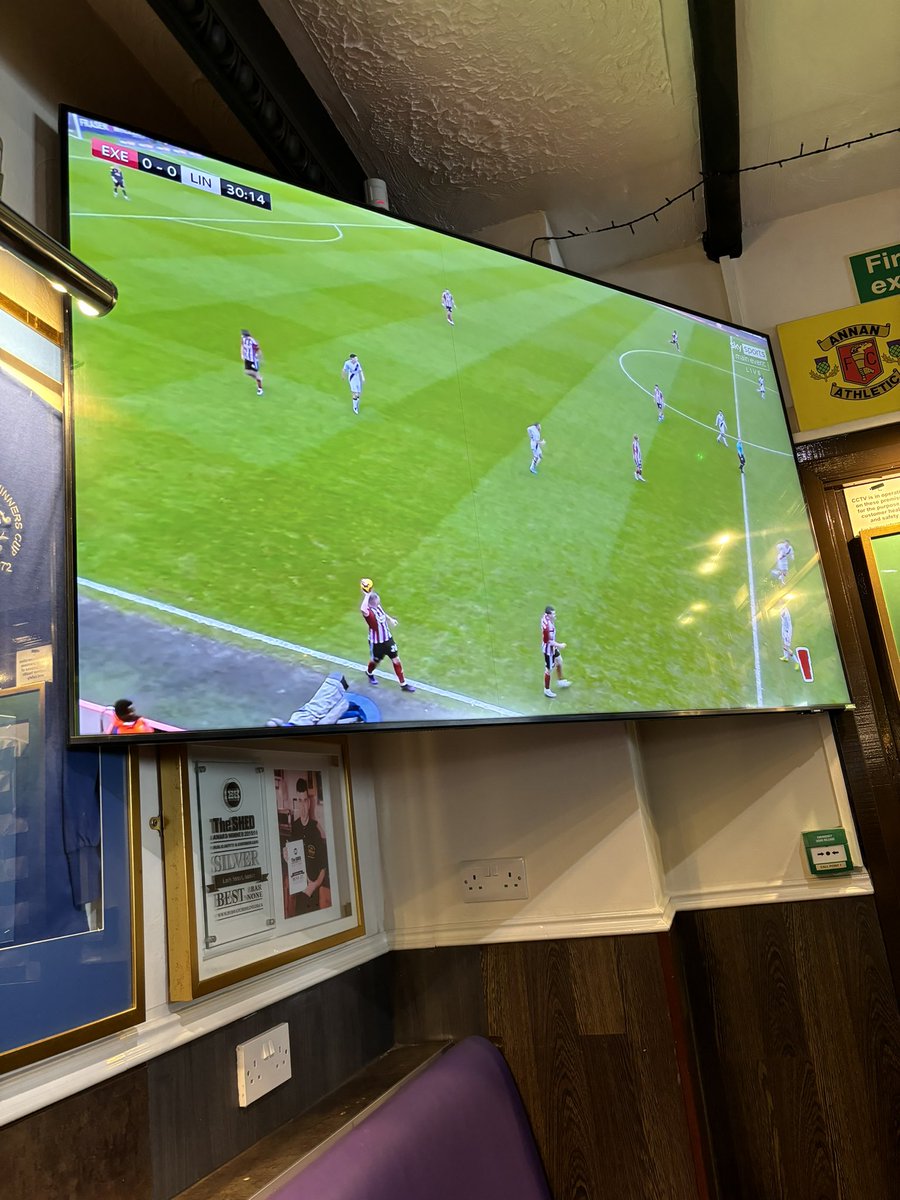 Well, this is a rarity. Watching the Lincoln City game in The Shed!