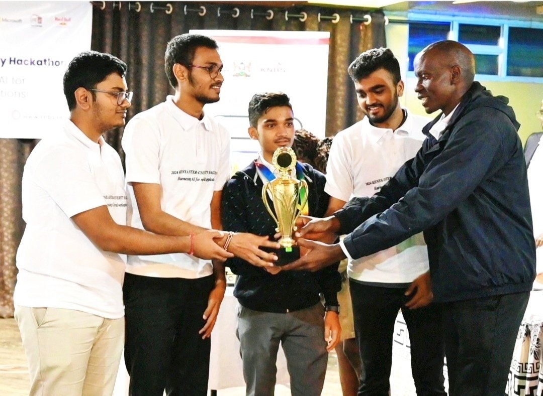 "Harnessing Artificial Intelligence #AI for real world Application"
They came, 
They presented,
They conquered. 
Winners of the 2024 Kenya Inter-Universities Hackathon.
Congratulations! 
#AI #Datacrunch