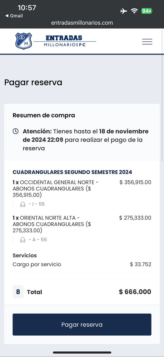 Flynriden14's tweet photo. @MillosFCoficial Señores @MillosFCoficial @EmbajadorDorado porque dicen que al medios día del día lunes si en mi correo ENVIADO por ustedes mismos dice que tengo plazo hasta el día lunes a las 22:09 , el de mi novia al día siguiente. #Millonarios #millonariosfc #millonariosfc💙 #millos #millosfc https://t.co/K6Jte3w4E0