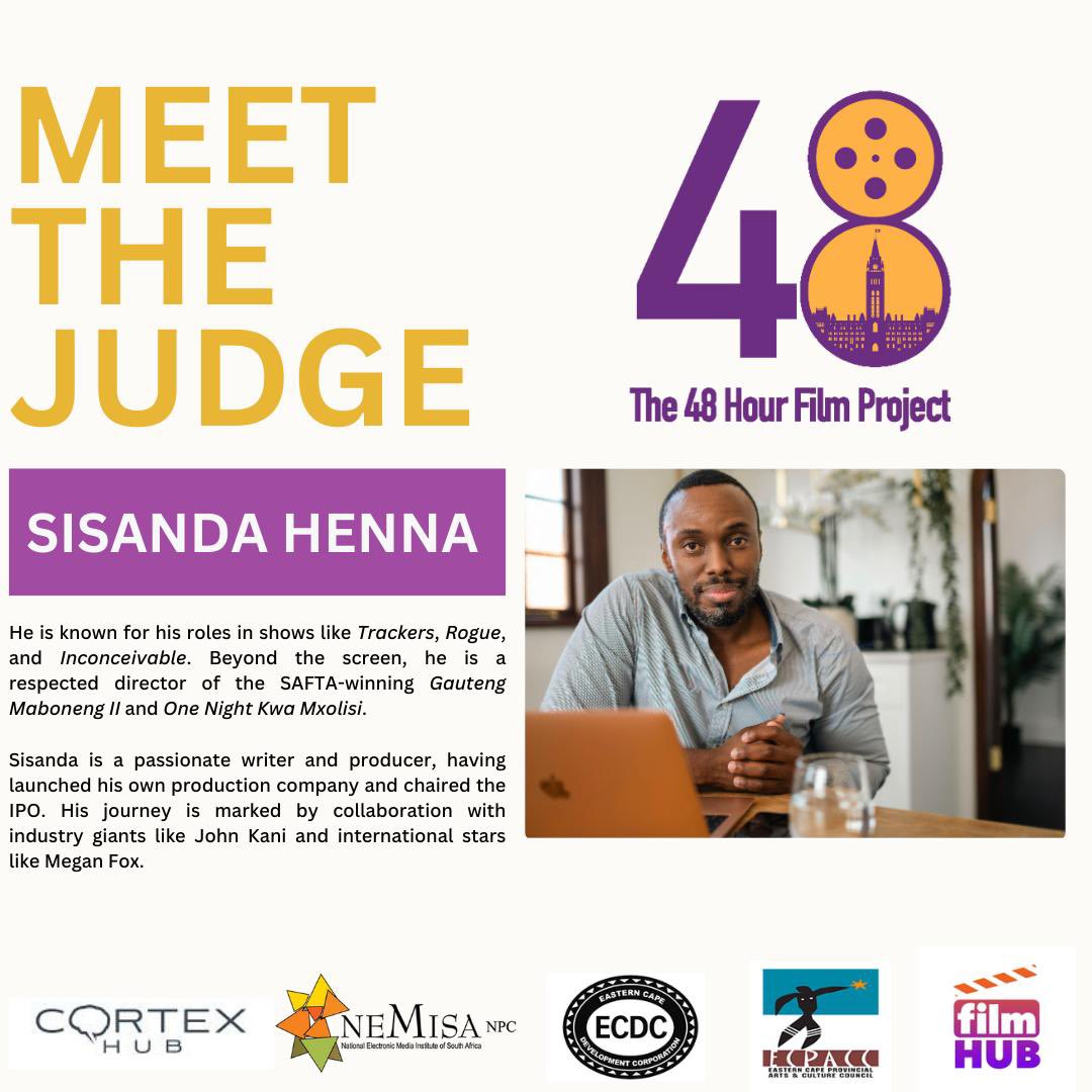 SAFilmHub's tweet photo. EXCITING ANNOUNCEMENT! 
Meet the esteemed judges of the 48 Hour Film Project East London 2024!

@SisandaHenna

Their support empowers local talent and fosters creativity in our community!

#48hourfilmprojectel #SisandaHenna https://t.co/ZEtjtBjFUL