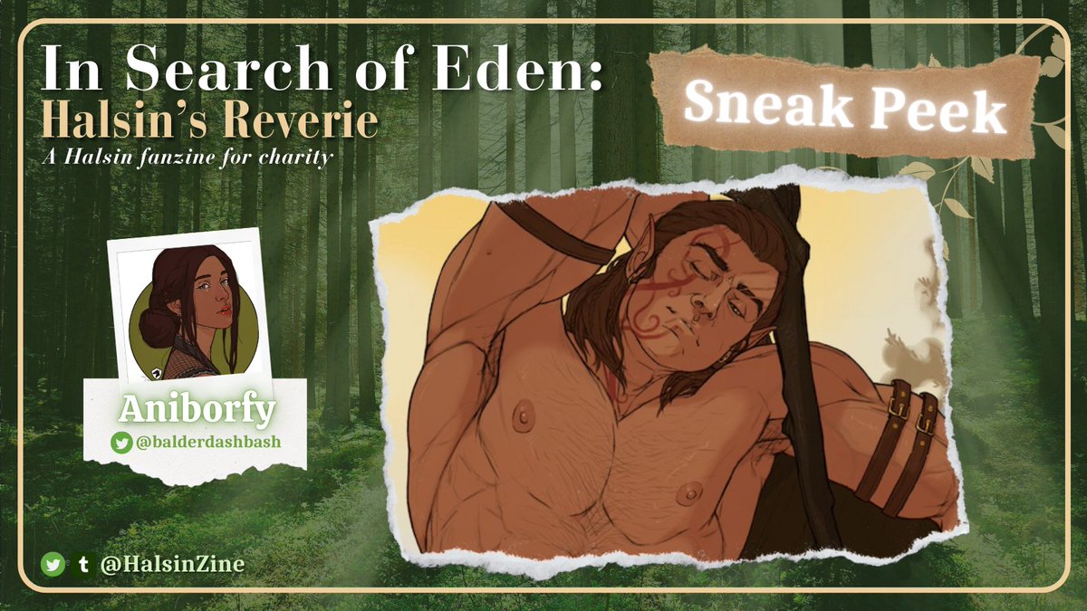 🌿 SNEAK PEEK 🌿

Did we mention that there's a NSFW add-on, too? 👀 Here's an EXCLUSIVE sneak peek of our NSFW zine cover from the one and only <a href="/balderdashbash/">✨ aniborfy ✨</a>!!! 🥳

Only 6 DAYS until pre-orders open!
Keep an eye out for more info soon... 🐻💚

#BG3 #Halsin #HalsinZine
