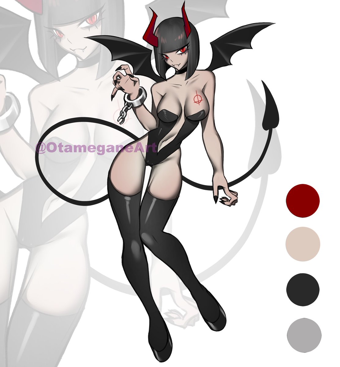 New Adopt!
Chained Demon  
SB: 8$
MI: 2$
AB: 36$  

winner will recive: 
- High resolution (PNG/JPEG) without watermark + Commercial use  
- Winner can decide to move tatoo position or remove it  Auction will end in 3 days (Tuesday)

#adoptable #adopt #auction #characterdesign