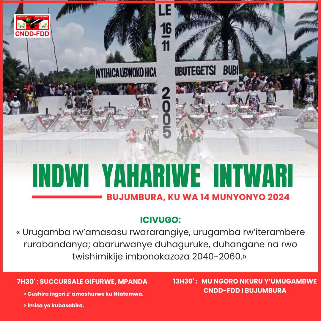 Célébrons l'héroïsme de ceux qui ont sacrifié leur vie pour sauver celle des autres. Que cet esprit de patriotisme soit incarné dans toutes les générations burundaises.