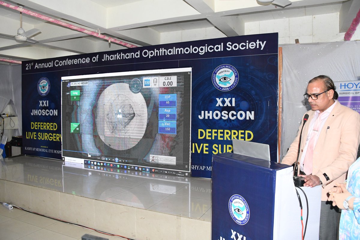 drbhartikashyp's tweet image. It was a wonderful 21st Annual Conference JHOSCON. Starting from day 1 on 3rd May a wonderful Deferred Live Surgery Session conducted seamlessly by Dr Bibbhuti Kashyap and Dr Nidhi Kashyap at Kashyap Memorial Eye Hospital, Ranchi on the first day of 21th JHOSCON.
