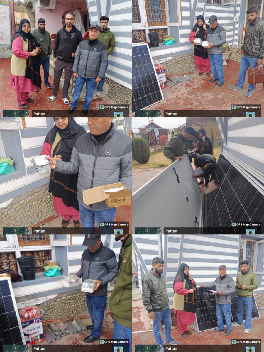 kpdcloffice's tweet photo. Go Solar!
#ESD 📍 Pattan carries out inspection of grounded equipment at the residence of Sh. Waris Hazim Bashir Bhat, ID: 11055, Bilal Colony, Ward No.5, Sopore for installation of 3 kW Solar Roof Plant under #pmsuryagharyojana 
@diprjk @OfficeOfLGJandK @nasirsogami @DullooAtal