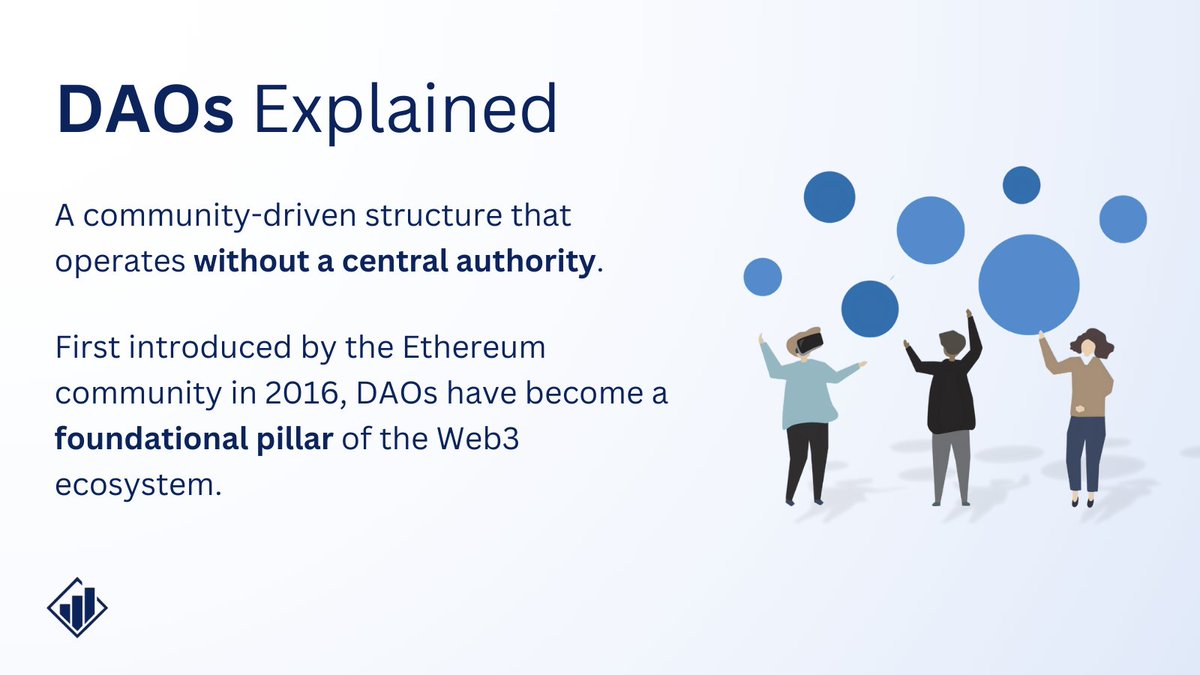 BlockPegCapital's tweet image. Ever wondered what a DAO is?🤔

DAOs are organisations without a  centralised authority; instead, community members make and vote on decisions using tokens.

They serve various purposes, such as fundraising, group investments, and governance.