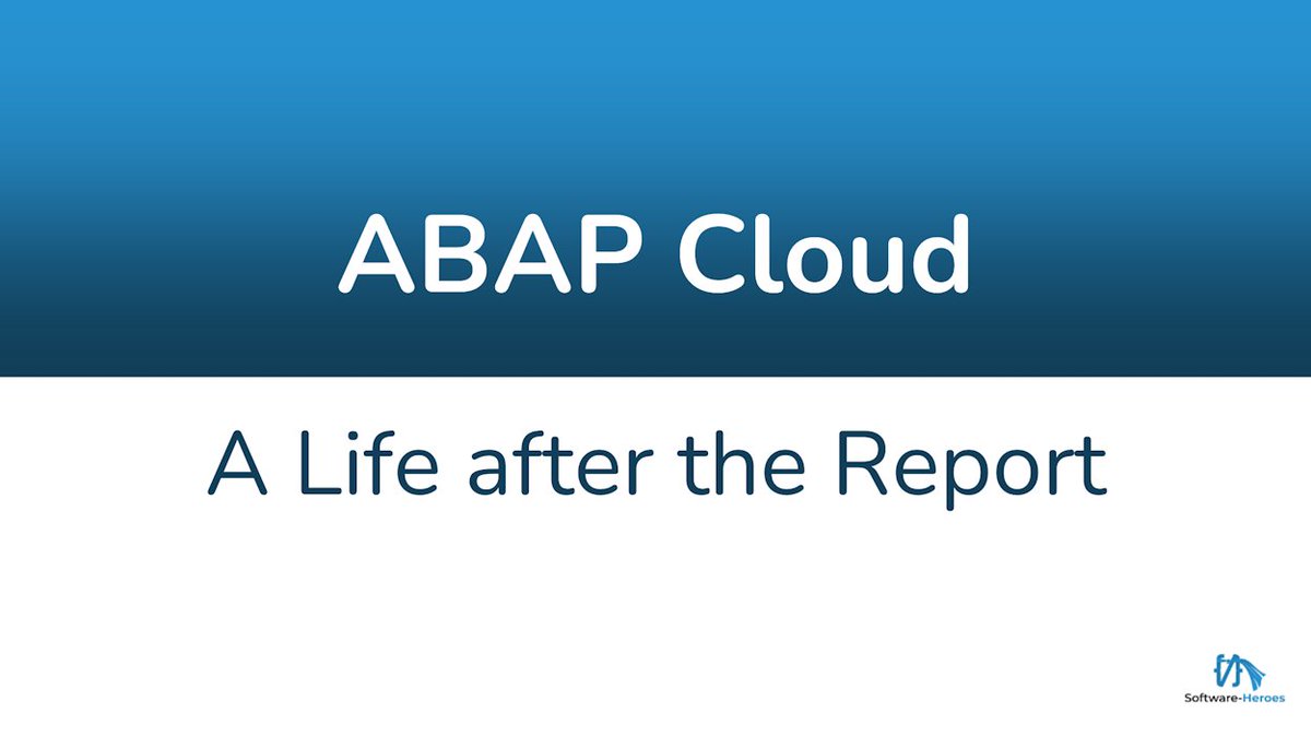 A little teaser for the #ABAPConf 2024 on December 5th. I will hold a practical session on the topic of report migration and point out the target architecture: abapconf.org/abapconf2024/