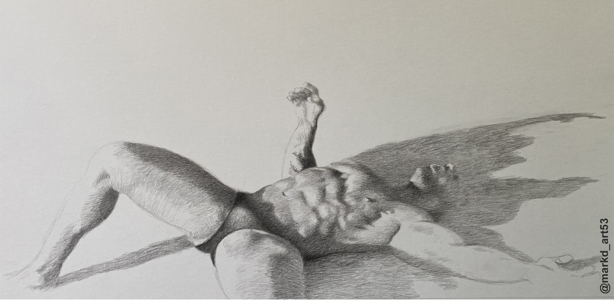 Quick drawing from last week.
'Exhausted'
#pencildrawing #maninspeedos #malemuscleature #maninart
