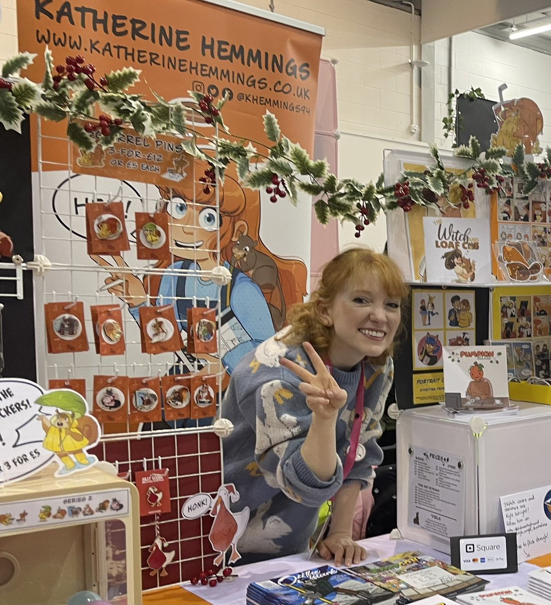 KHemmings94's tweet photo. I’m at @ThoughtBubbleUK this weekend! Late post but it’s been busy! And yes I have the witch and loaf cat book andddd the sticker books for @UTBStickerclub !! Come say hey! 🧡🧡💭👏 https://t.co/17QLzGpv3g