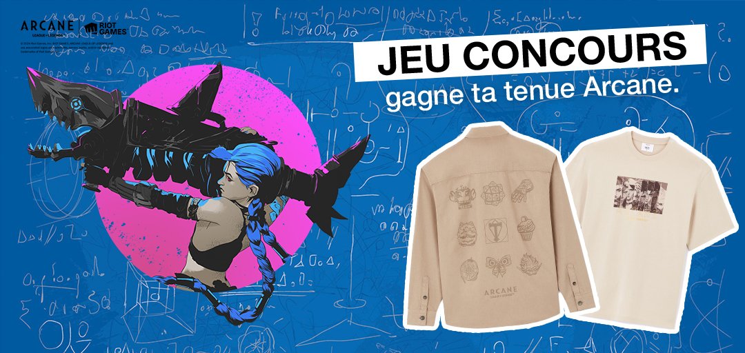 celio's tweet image. CONCOURS : Arcane est de retour pour une saison 2 et une collection exclusive chez celio 🔥
Alors, on vous fait gagner une tenue de la collection !
Pour participer :
like et RT ce post
follow @celio
Tirage au sort le 22/11