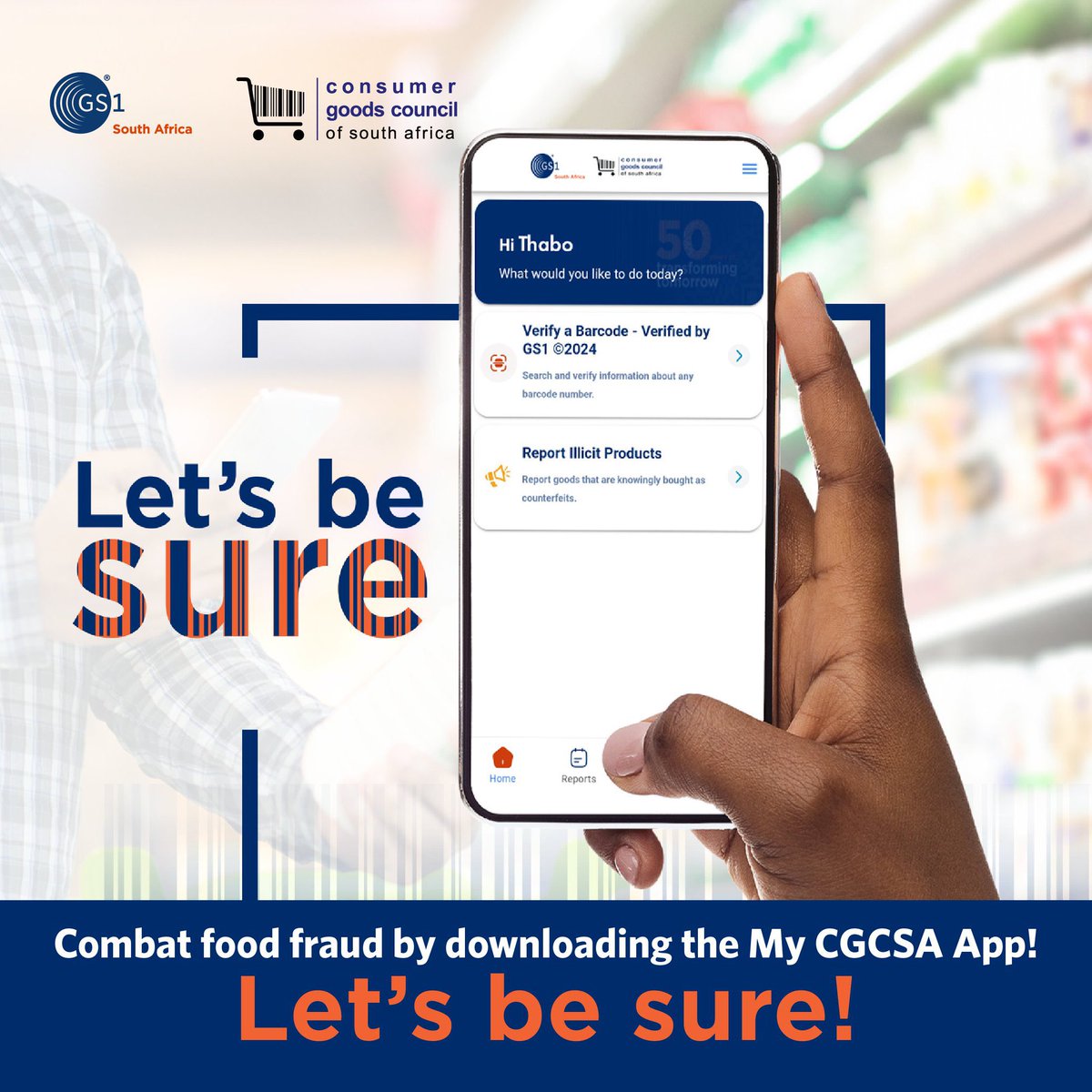 eldridjordaan's tweet photo. Just a reminder to the South African public! Citizens can scan and verify the authenticity of goods/products by downloading the My CGCSA APP on IOS & Playstores! #Suppple #Tech4Good https://t.co/pusP7XTFHQ