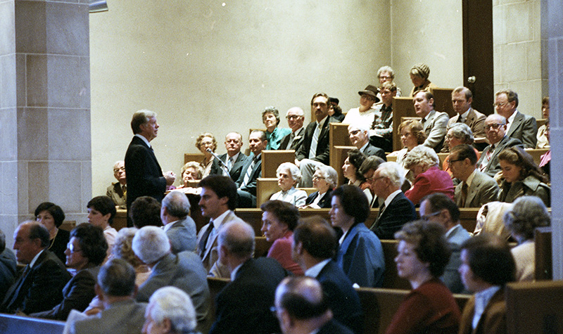 CarterLibrary's tweet image. You may know that President Carter taught #SundaySchool at his church in Plains, GA for decades, but #DYK that he taught Sunday School at First Baptist Church in Washington while he was President?! Image NAID 848446 11/16/80 #ManOfFaith