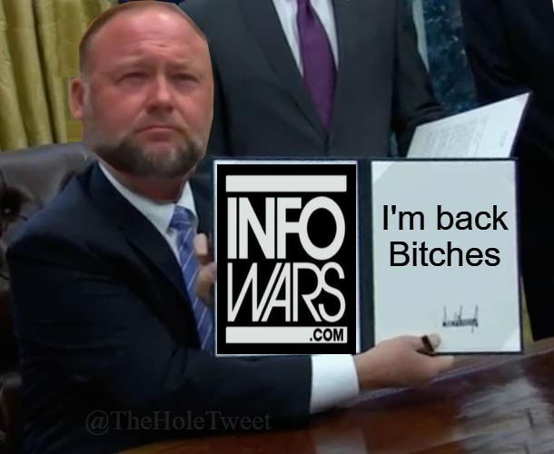 TheHoleTweet's tweet photo. @RealAlexJones Good triumphs over evil again. 🔥 https://t.co/0PPNteNmgp