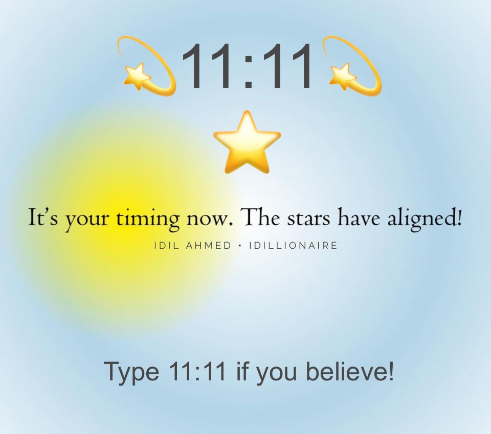 findinmyway2luv's tweet image. 💫⭐️ 11:11 ⭐️💫

It’s your timing Now

The stars have aligned!

This message found you for a reason as there are no hashtags; you called it to yourself⚡️

Your vibration is a match to the guidance

Believe it &amp;amp; it becomes your truth✨

This is the time we’ve been waiting for✨