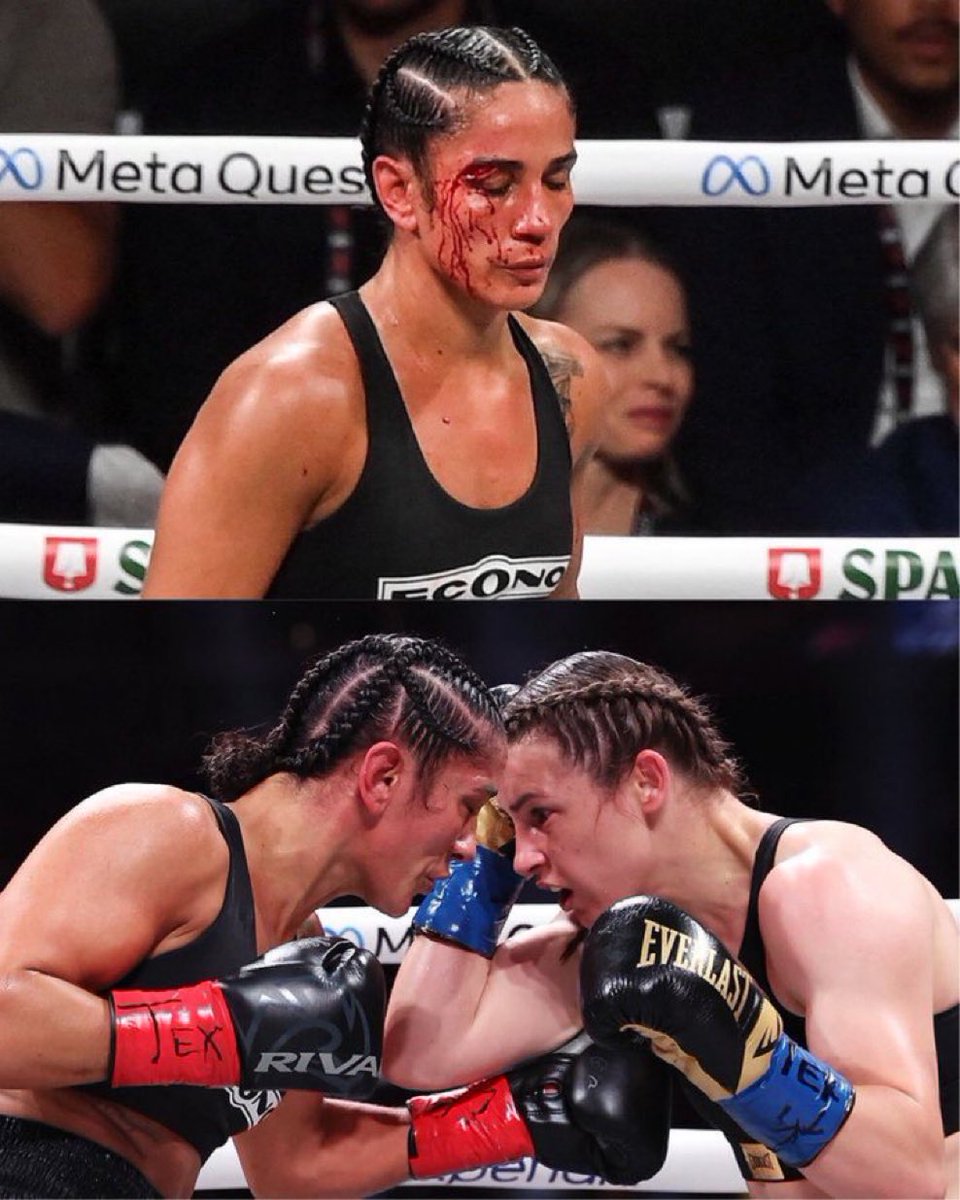 TSDPMEDIA's tweet photo. I’m in the mix of she got head butted and they both dodged into each other 
#SerranoTaylor2 https://t.co/sOVx520xWF