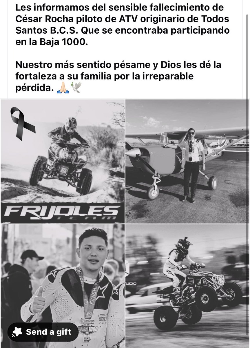 Rider that went down at 2024 #Baja1000, 119A has passed away RIP