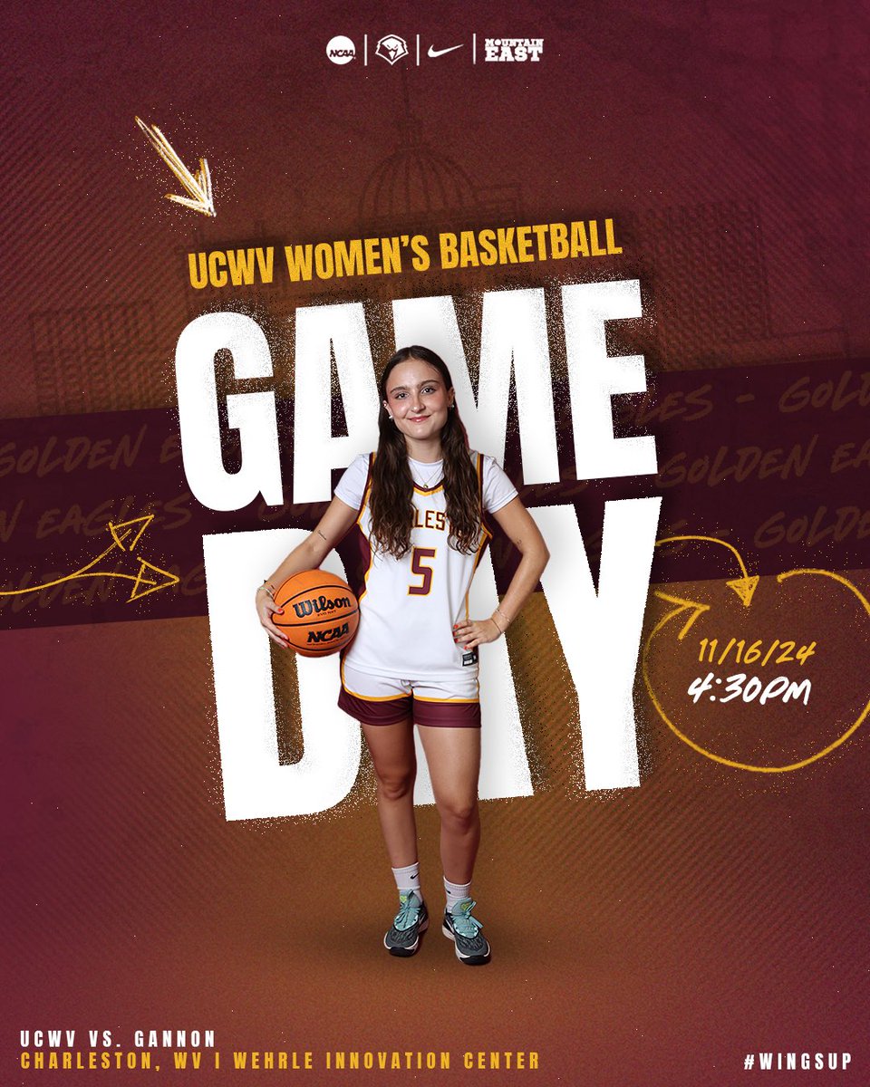 UC Women’s Basketball is back at it tonight, as they host Gannon! ⚔️

🆚 Gannon University
⌚️ 4:30PM
📍Wehrle Innovation
📊ucgoldeneagles.com/sidearmstats/w…
📺 mountaineast.tv/charleston

#WingsUp