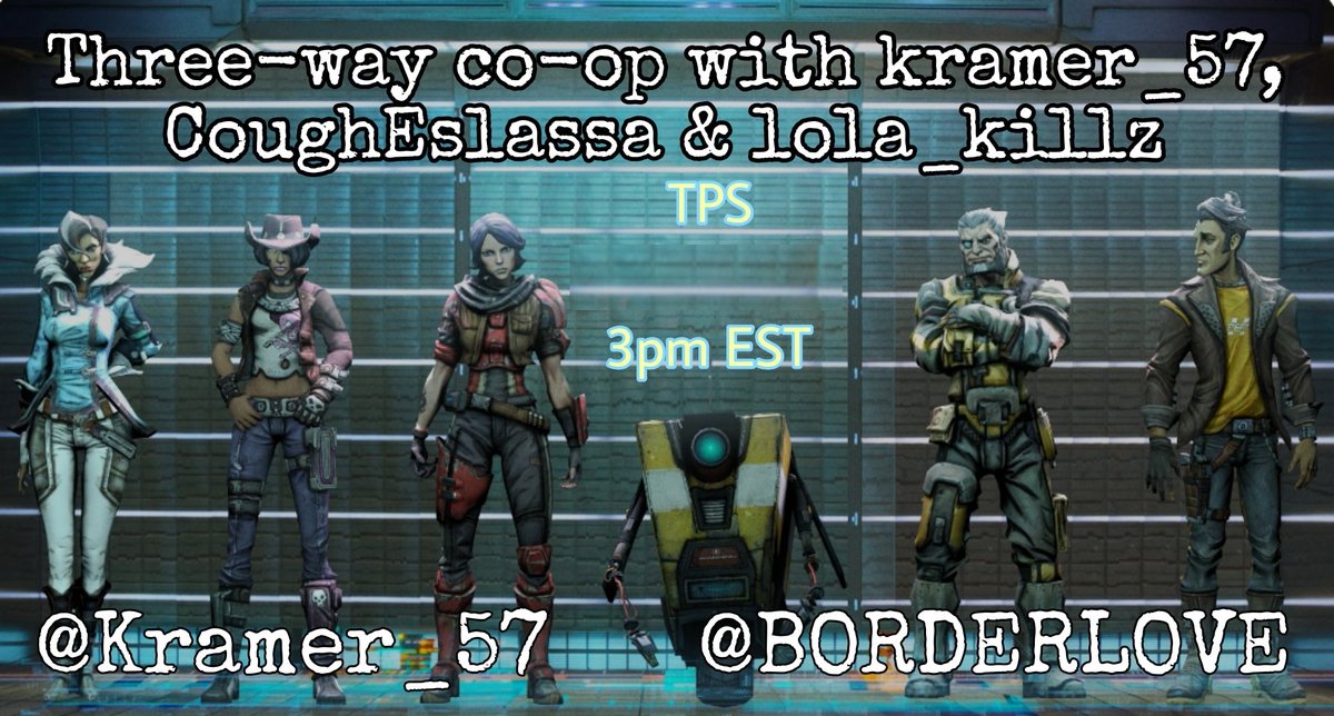 KillzLola's tweet photo. Continuing our TPS 3-way with Kramer_57 on twitch at
 the Borderlove channel! 
Let's Go!!!
https://t.co/NLVVXPDEWC https://t.co/lRJw7am9Bq