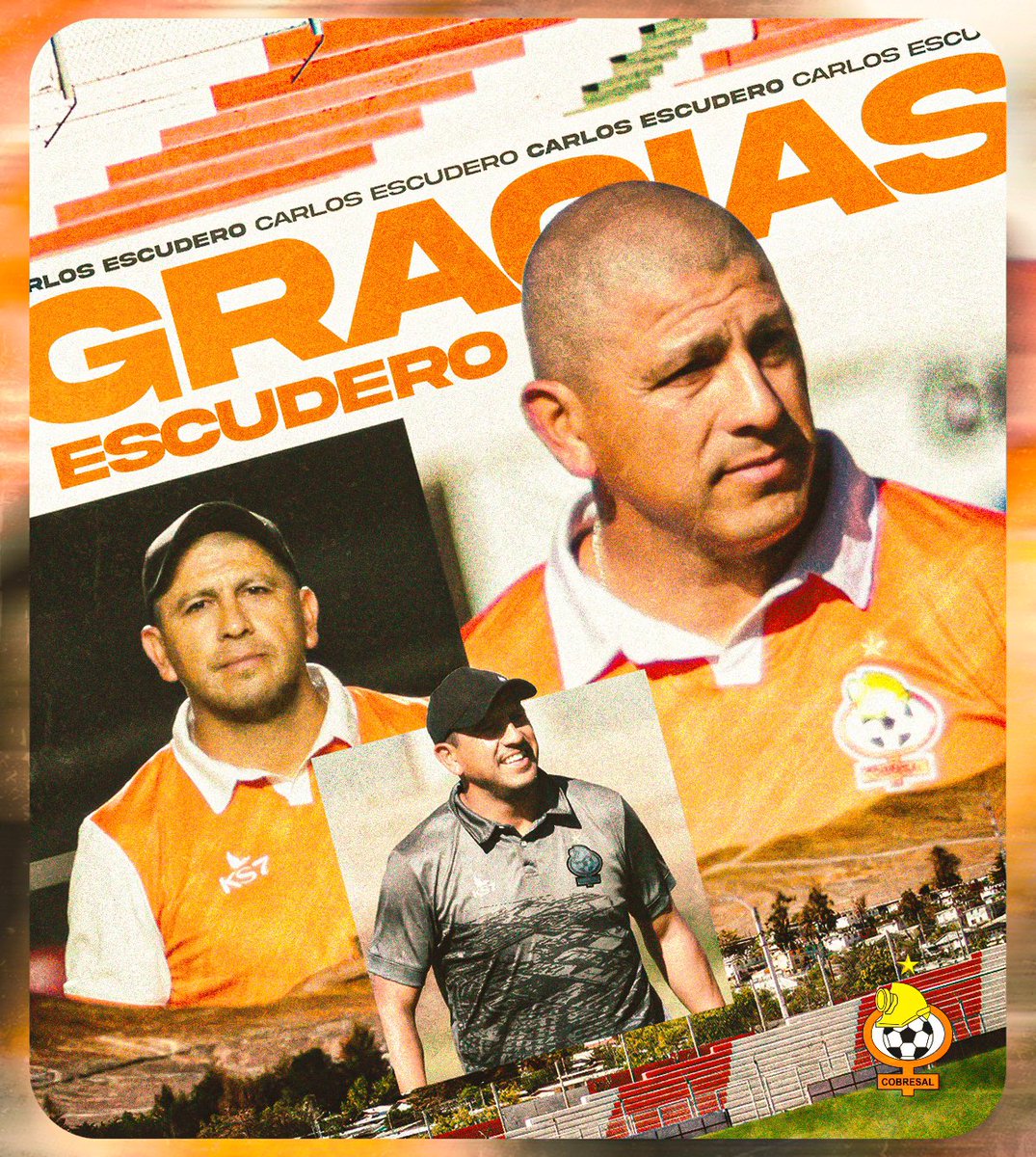 ⚒️ 𝙂𝙧𝙖𝙘𝙞𝙖𝙨 𝙥𝙧𝙤𝙛𝙚 𝘾𝙖𝙧𝙡𝙤𝙨 ☹️ Anunciamos la partida de Carlos Escudero, quien era el ayudante técnico de Gustavo Huerta ⚪️🟠. 

⛏️ Durante su estadía en Cobresal fue parte de logros importantes como la clasificación a Copa Libertadores