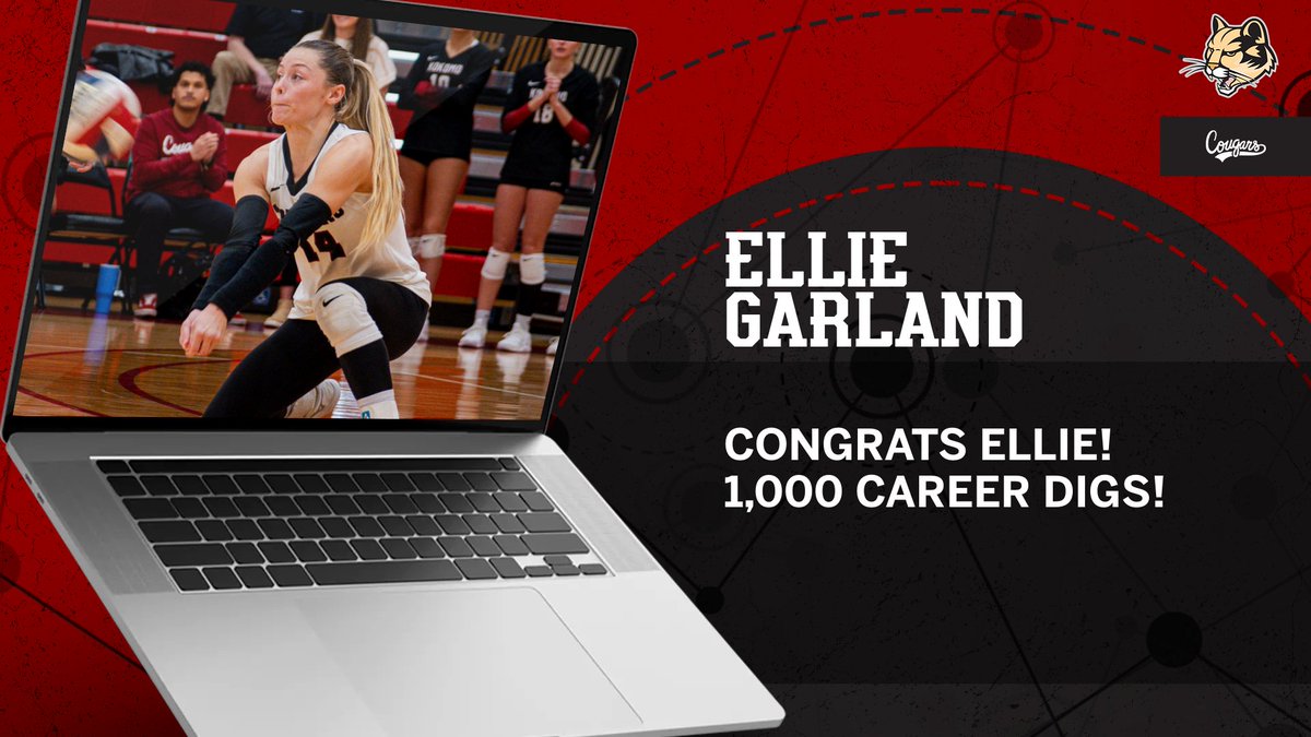 𝟏,𝟎𝟎𝟎 𝐂𝐀𝐑𝐄𝐄𝐑 𝐃𝐈𝐆𝐒

With her first dig in today's match, Ellie Garland has reached 1,000 career digs!  

#RollCougs