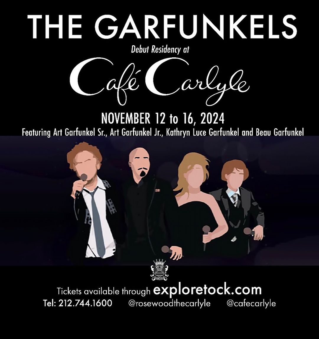 SimonGarfunkel's tweet image. Tonight The Garfunkels (Art, Kathryn, James &amp;amp; Beau) wrap up their 4-night residency @CafeCarlyle. 
Glimpses of the talented Garfunkel family in action - via Instagram: instagram.com/cafecarlyle/p/… 
📸 Photo credit: @davidandrako