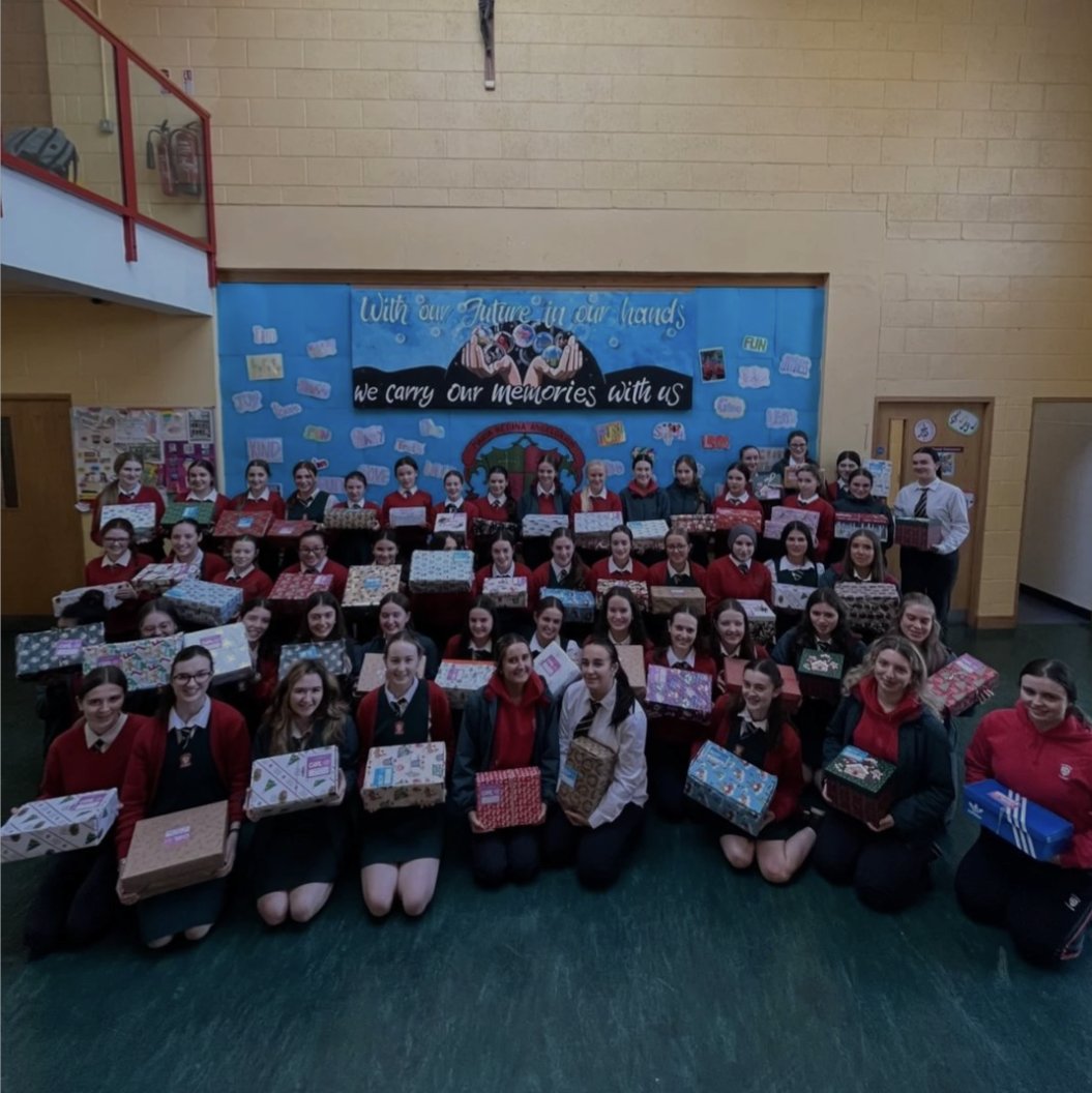🎉 Huge congrats to our TY students for leading this year’s Shoebox Appeal! 📦💖 Thanks to the incredible generosity of our school community, we’ve gathered an amazing number of shoeboxes filled with practical and thoughtful gifts.

Thank you to everyone who contributed