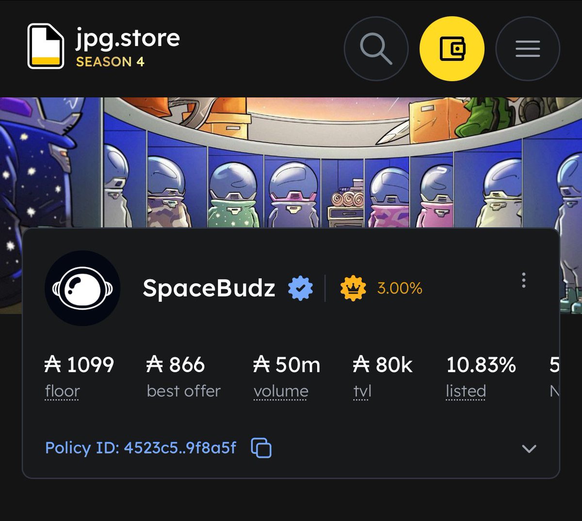 Congrats to the SpaceBudz community for hitting 50m $ADA volume 🤯