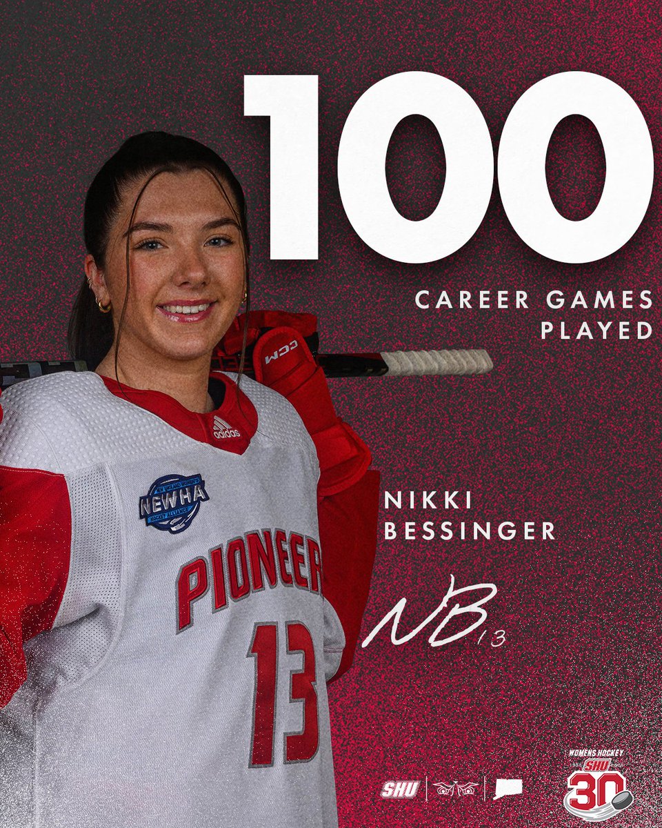 sacredheartwih's tweet photo. Congrats to Nikki for skating in her 100th collegiate game this afternoon!

#WeAreSHU https://t.co/gOaqNbQSJg