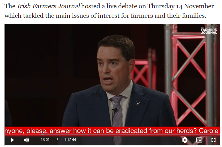 ethicalfarmIE's tweet photo. "Live exports are an absolute critical release valve and a very important measure to sustain beef prices."
"To talk about a ban and phase out of the nitrates derogation is not something Fine Gael could live with.
Any concern about animal welfare at all? If only there were other ways of reducing the number of cattle in the country 🤔
@martinheydonfg @FineGael 👎
https://t.co/JlIEsn0mzy