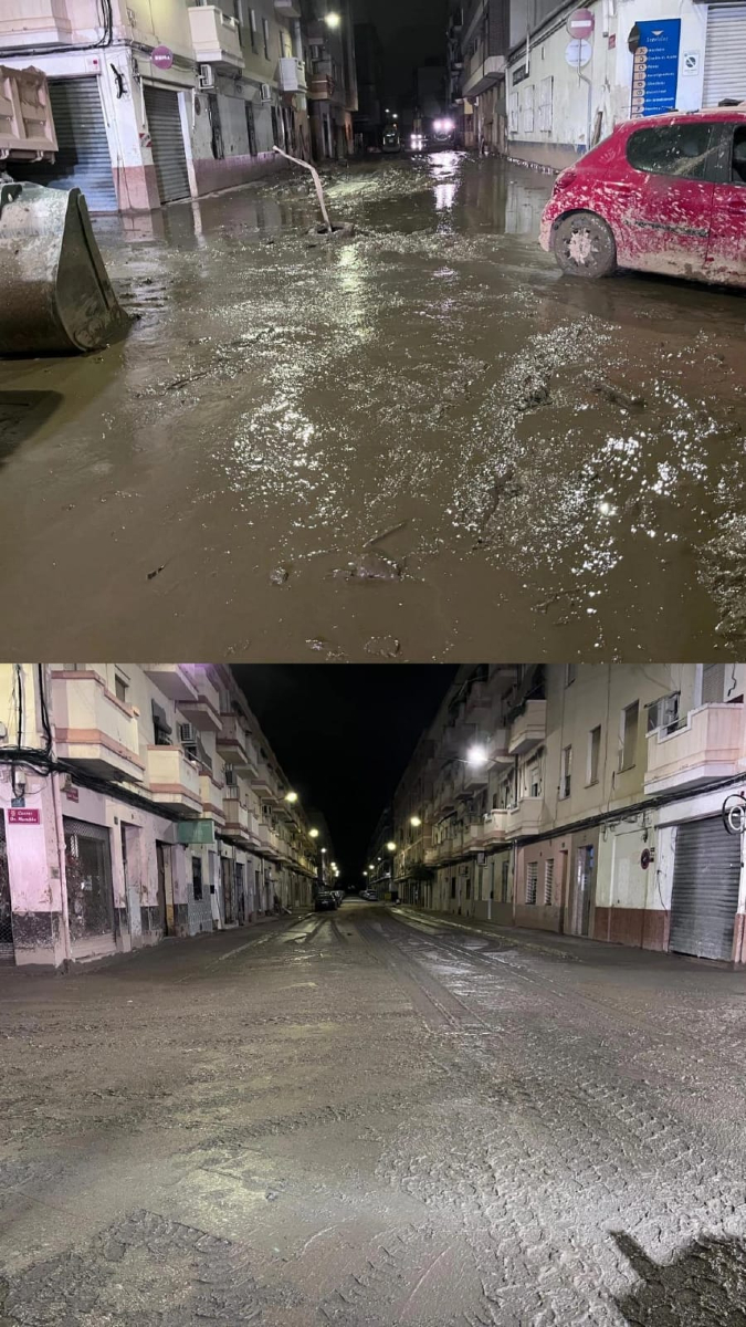 EjercitoTierra's tweet photo. #BuenasNoches ¡Satisfacción del deber cumplido! Los #militares del Regimiento de Especialidades de Ingenieros nº 11 #REI11 hacen de las noches una oportunidad para dar un empujón a sus tareas.
👉 Con su compromiso y disciplina de equipo, consiguen que los habitantes de #Paiporta @Ajunt_Paiporta ya comiencen a vislumbrar muchas mejoras en sus calles. ¡#VamosValencia!
#ValoresEjército #SomostuEjército 🇪🇦