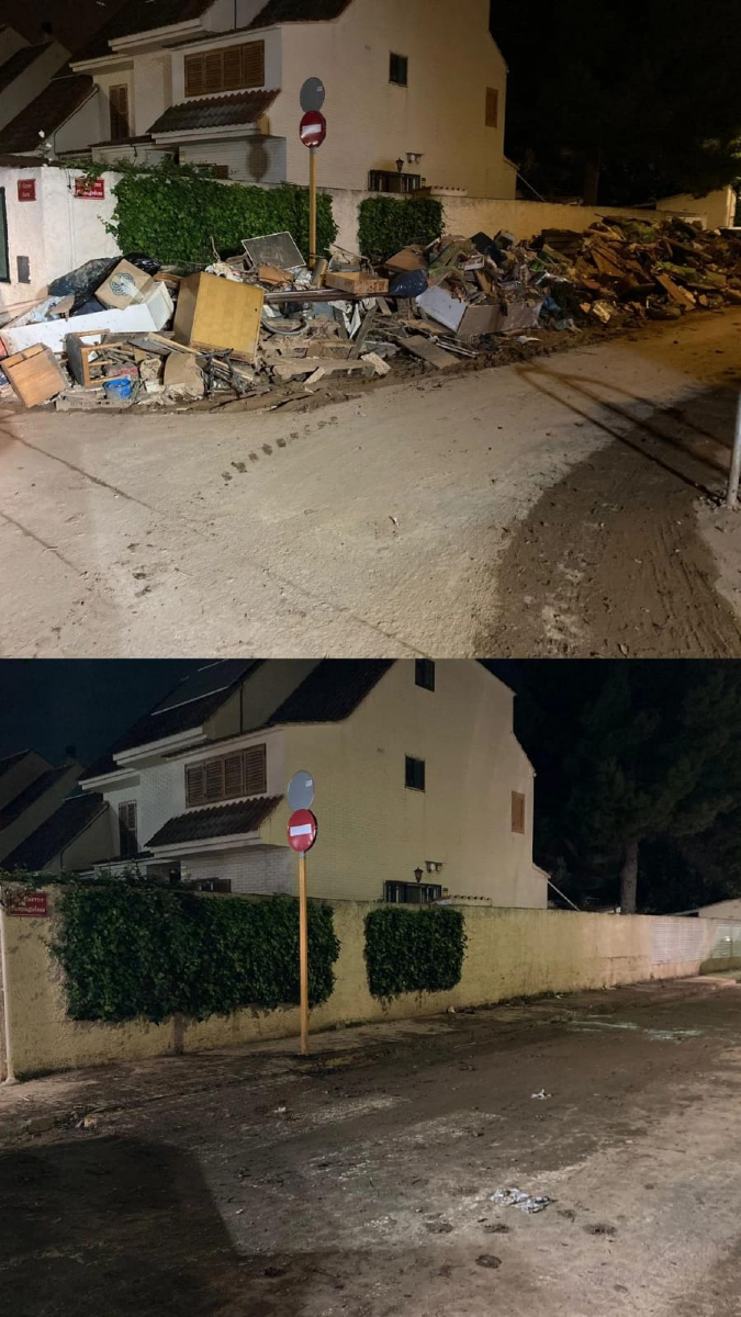 EjercitoTierra's tweet photo. #BuenasNoches ¡Satisfacción del deber cumplido! Los #militares del Regimiento de Especialidades de Ingenieros nº 11 #REI11 hacen de las noches una oportunidad para dar un empujón a sus tareas.
👉 Con su compromiso y disciplina de equipo, consiguen que los habitantes de #Paiporta @Ajunt_Paiporta ya comiencen a vislumbrar muchas mejoras en sus calles. ¡#VamosValencia!
#ValoresEjército #SomostuEjército 🇪🇦