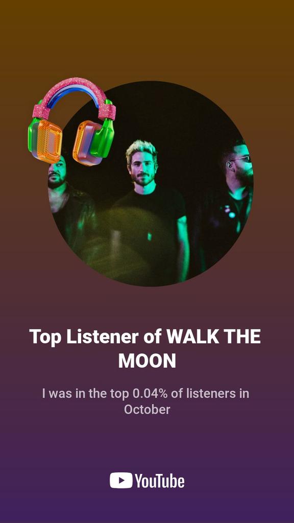 ChadCruise's tweet image. My family loves @walkthemoon !
I just scored a new top listener badge. Check them out on YouTube youtube.com/channel/UCQXfd…