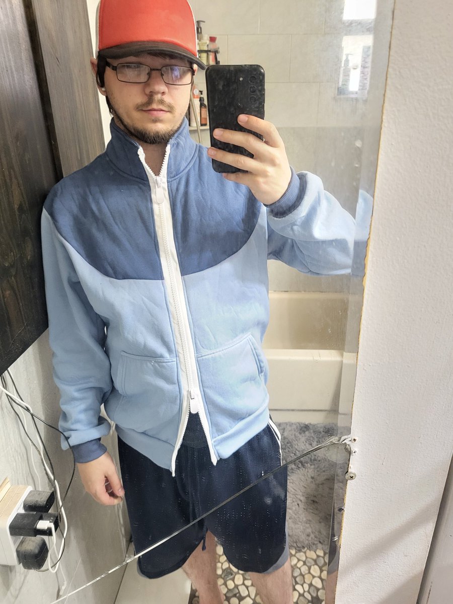 aodnightshade's tweet photo. I haven't posted cosplay stuff in a bit. My friends and I are planning a pokemon group cosplay. Pretty close to finishing the jacket at this point. Just need to do the white trim on the pockets https://t.co/1BNxdjxlUc