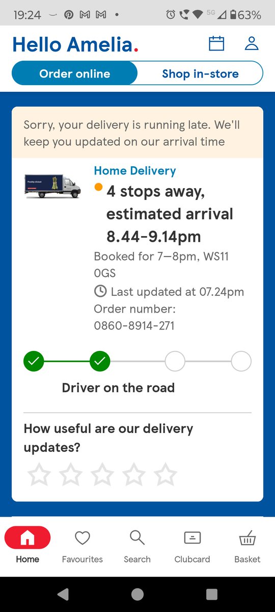 amelia4677's tweet photo. @Tesco not happy my order is going to be late, I may have left for work.
Shame you can't ring me and discuss options https://t.co/8oOyNFEzN3
