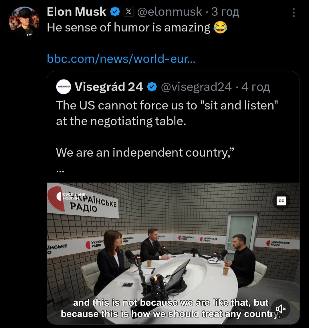 DMokryk's tweet image. 🇺🇦 Ukraine has already paid a price for its independence that @elonmusk can't even begin to comprehend.

His attempt at mockery only exposes him as a morally worthless human being.