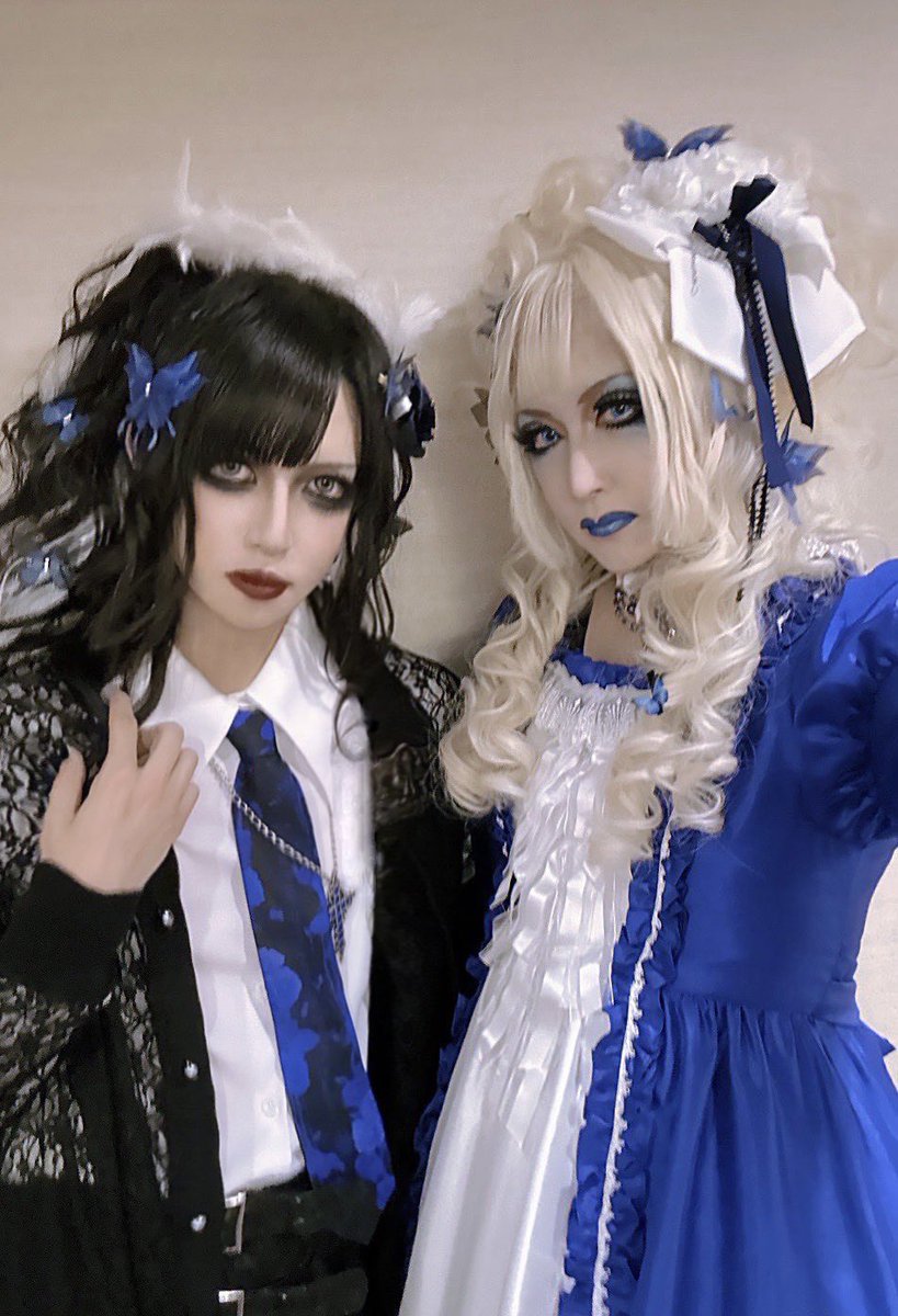 Moi-meme-Moitie 青薔薇リボン　コサージュ ゴシックブランド「Moi-meme-Moitie（モワ・メーム・モワティエ
