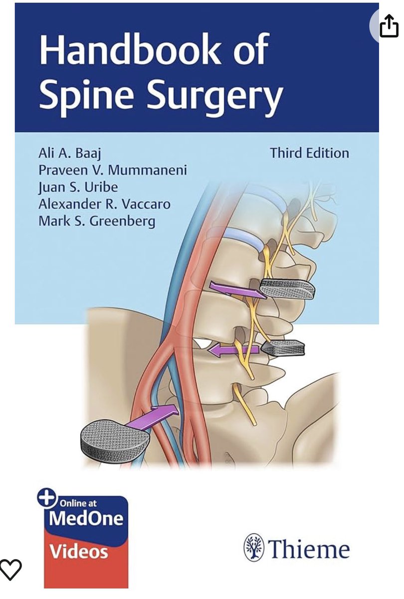 The Handbook of Spine Surgery is now accessible online via MedOne. Hope trainees and colleague surgeons alike find this work valuable to their training/practice. Print copy available via <a href="/ThiemeIntl/">Thieme International</a> and <a href="/amazon/">Amazon</a>.