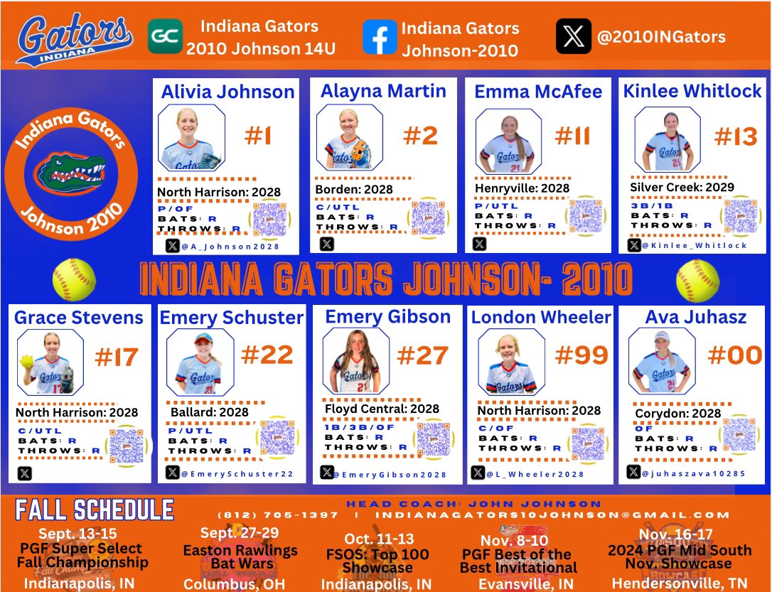 2010INGators's tweet photo. Come on out and watch our Gator girls compete at the Indiana Gators College Combine! 💙🥎🐊 #GoGators 
⏰1:00pm
📍Indy SportsZone 
@PGFnetwork @Indianagators20 @A_Johnson2028 @EmeryGibson2028 @emeryschuster22 @L_Wheeler2028 @kinlee_whitlock @JuhaszAva10285 https://t.co/uPYyHe2x03