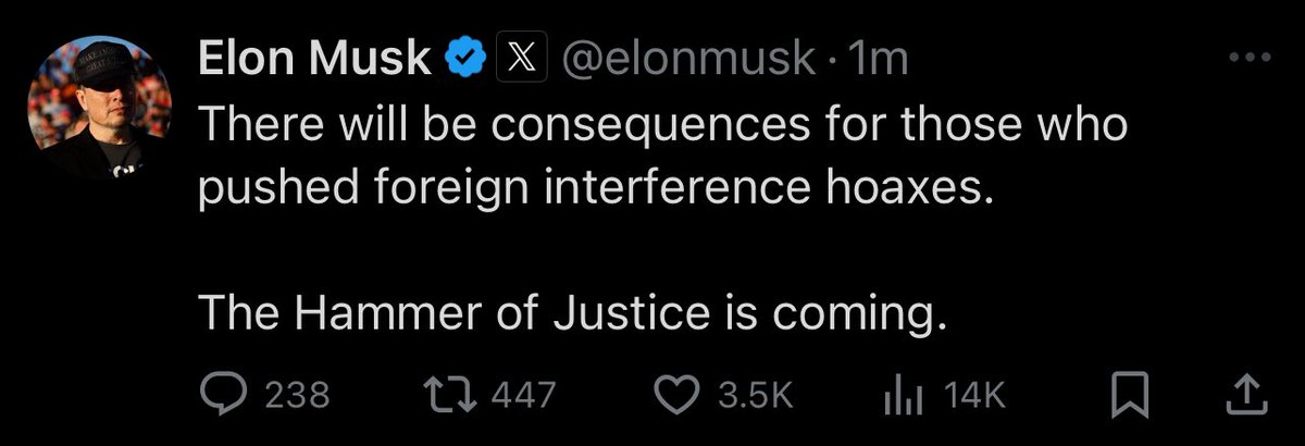 Cool how he went from free speech absolutist to literal anti free speech authoritarian